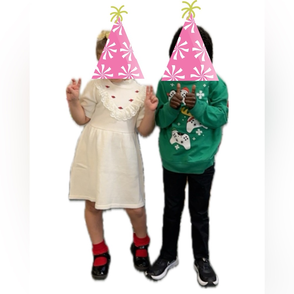 sweater dress things to💖 the eyelet ruffle scalloped collar & little 3D rose.